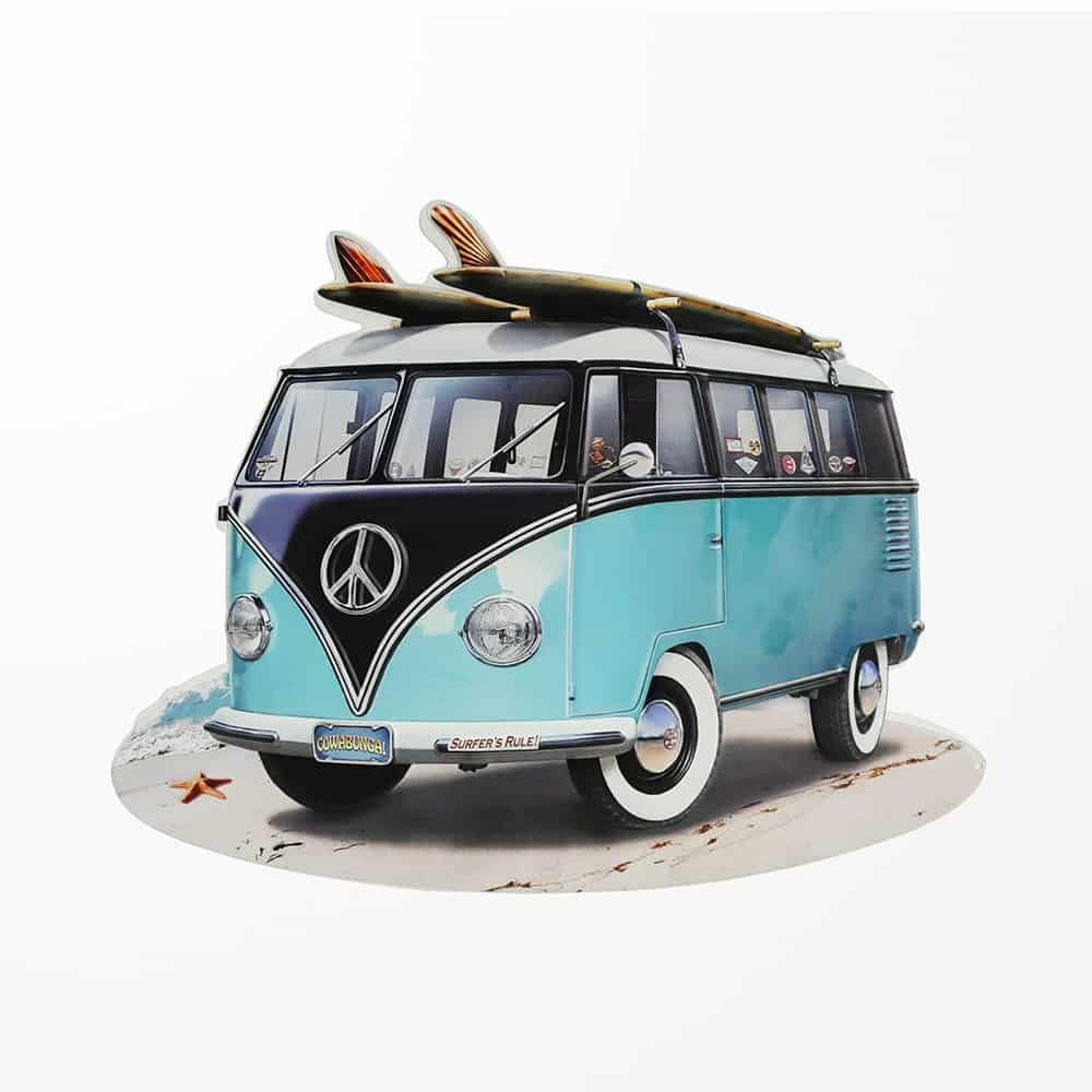 Plaque mini van en métal