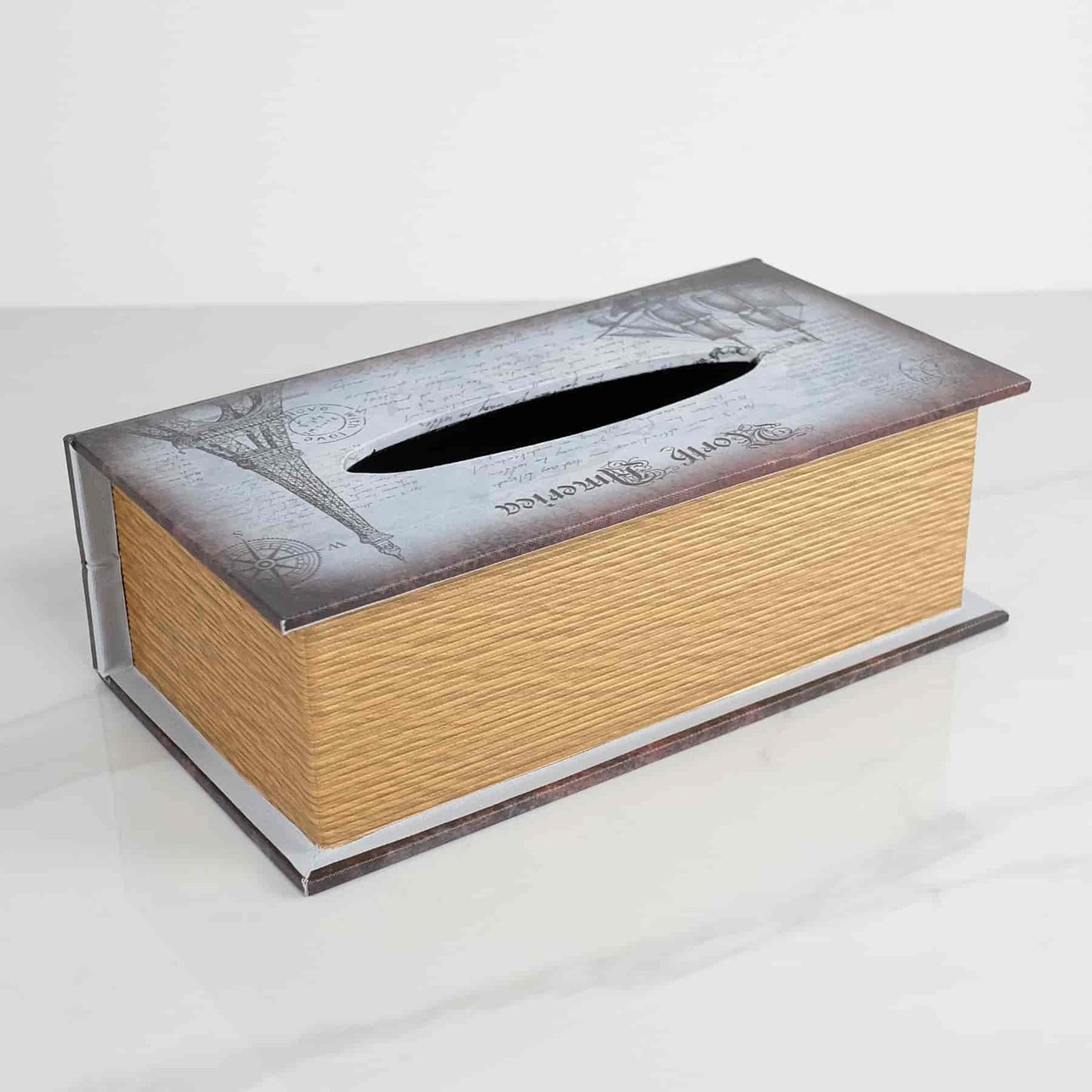 Boite à mouchoirs design tour eiffel et bateau