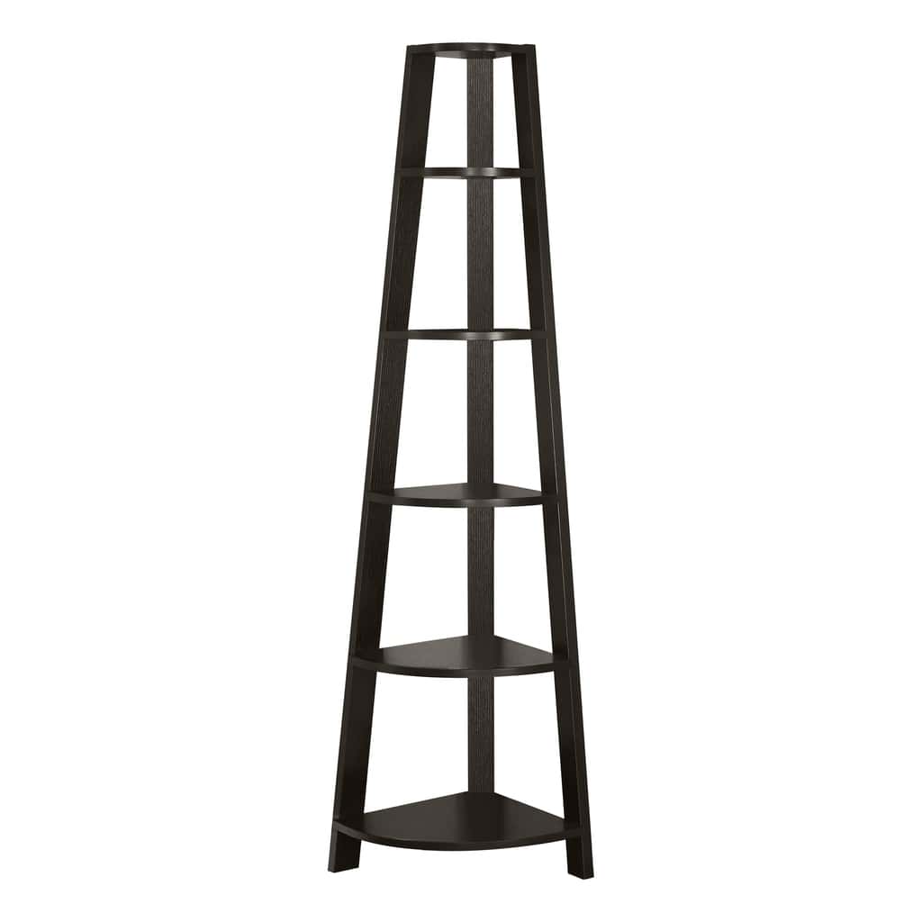 Étagère de coin 72 pouces hauteur espresso