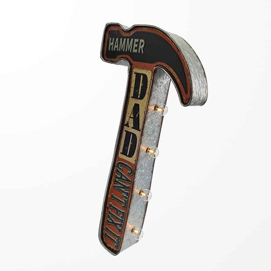 Enseigne lumineuse en métal marteau