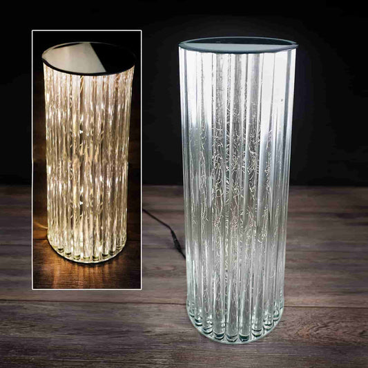 Table basse en verre et lumières LED