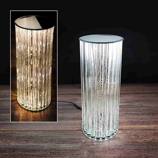 Table basse en verre et lumières LED